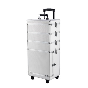 Ruby, Kosmetikkoffer Beautycase silber, Kosmetikkoffer Trolley GLAMOUR silber