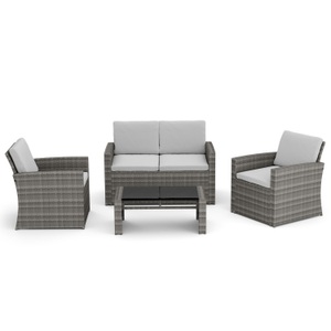 undefined, Gartenset Rattan MILENA grau