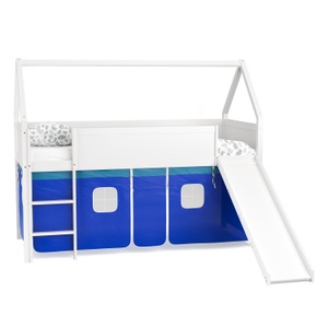 undefined, Hochbett JESSI mit Rutsche und Leiter 90 x 200 cm weiss, Hochbett JESSI mit Rutsche und Leiter 90 x 200 cm weiss