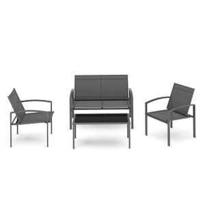 undefined, Gartenmöbel Set WEGGIS schwarz