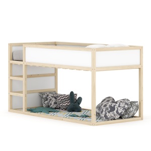 undefined, Kinderbett Hochbett BOSWIL 90 x 200 cm 2-in-1 natur/weiss