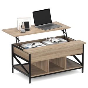 undefined, Beistelltisch WOODORA mit Stauraum 100 x 60 x 48 - 62 cm braun