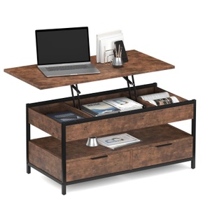 undefined, Beistelltisch Vintage BONITA mit Stauraum 100 x 50 x 48 - 62 cm
