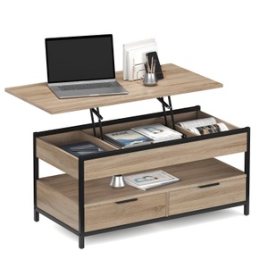 undefined, Beistelltisch WOODEDGE mit Stauraum 100 x 50 x 48 - 62 cm braun