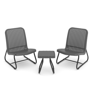 undefined, Gartenmöbel Set Rattan MERIVA grau