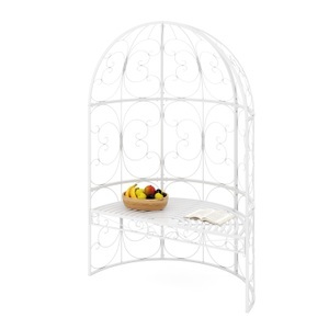 undefined, Halbpavillon mit Sitzbank YVETTE 120 x 178 cm weiss