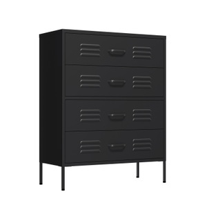 undefined, Kommode Metall KLAUS 4 Schubladen 80 x 101 cm schwarz, Kommode Metall KLAUS 4 Schubladen 80 x 101 cm schwarz