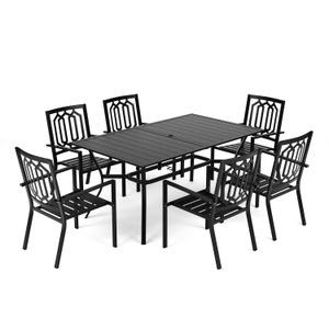 undefined, Gartenmöbel Set FREDERICO 7-teilig schwarz