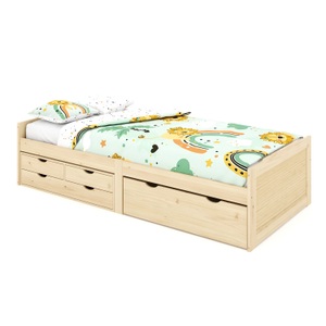 undefined, Kinderbett mit Schubladen EMMANUELLE 90 x 200 cm natur