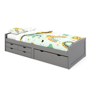 undefined, Kinderbett mit Schubladen EMMANUELLE 90 x 200 cm anthrazit