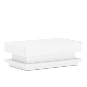 undefined, Beistelltisch Glas APEX mit Schubladen 100 x 60 x 35 cm weiss