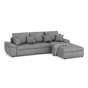 undefined, Ecksofa mit Schlaffunktion BRYNN rechts grau