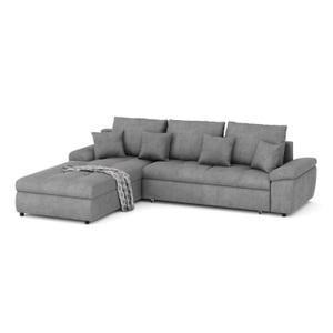undefined, Ecksofa mit Schlaffunktion BRYNN links grau