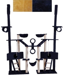 xx Liquidation, XXL Katzenbaum deckenhoch 230 - 265 cm - blau, Paddel Carbon 50