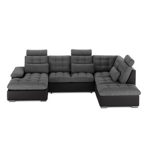 undefined, Ecksofa mit Schlaffunktion SORAYA rechts anthrazit/schwarz