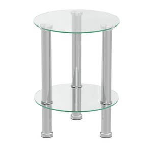 undefined, Beistelltisch Glas JUNIPER rund 35 x 47 cm silber