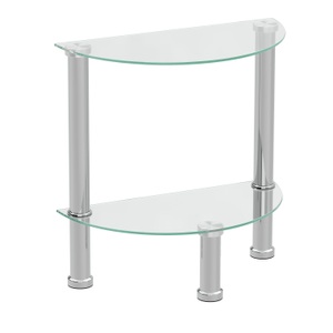 undefined, Beistelltisch Glas JUNIPER halbrund 45 x 22 x 47 cm silber