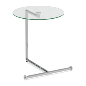undefined, Beistelltisch Glas EVANDER rund 46 x 63 cm silber