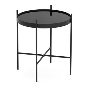 undefined, Beistelltisch Glas FINNIAN rund 43 x 45 cm schwarz