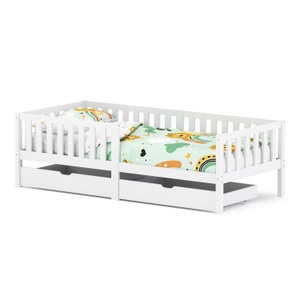 undefined, Kinderbett DORRIT mit Schubladen 90 x 200 cm weiss
