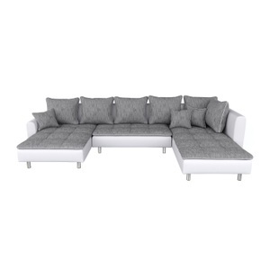 Sofas Kalm, Ecksofa VEGAS grau & weiss, Ecksofa VEGAS grau/weiss