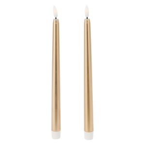 undefined, LED Tischkerze 27 cm 2er Set gold