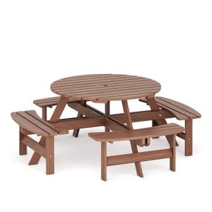undefined, Picknicktisch mit 4 Bänken Holz 178 cm
