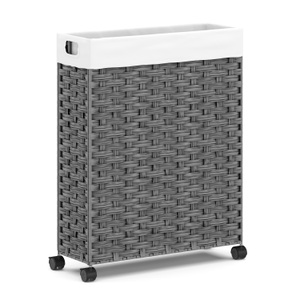 undefined, Wäschekorb Rattan 1 Fach 66L grau