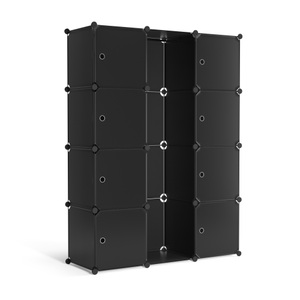 Dora, Kleiderschrank Steckregal schwarz