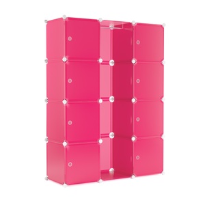 Dora, Kleiderschrank Steckregal pink