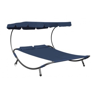 R - Saisonale Items, 2 Personen Sonnenliege Gartenliege blau, Sonnenliege 2 Personen blau