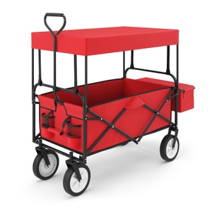 R - Transportkarren, Handwagen Transportwagen mit Dach, Bollerwagen faltbar mit Dach