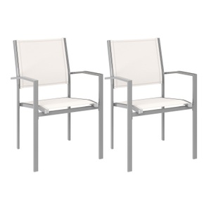 Wonderful Granit, Gartenstühle Doppelpack weiss, Gartenstuhl ZIA 2er Set weiss