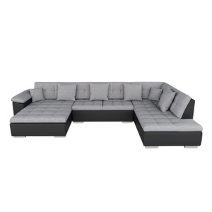 Sofas Kalm, Sofa ARIA links schwarz grau, Ecksofa ARIA links grau/schwarz