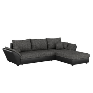 Sofas Kalm, Ecksofa CAESAR schwarz, Ecksofa mit Schlaffunktion CAESAR links/rechts schwarz