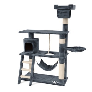 Cat trees, Katzenkratzbaum 141 cm hoch grau, Katzenbaum SIMBA 141 cm grau