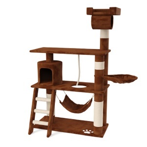 Cat trees, Katzenkratzbaum 141 cm hoch braun, Katzenbaum SIMBA 141 cm braun