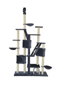 Cat trees, Katzenkratzbaum XXL höhenverstellbar grau, Katzenbaum TARZAN 255 cm grau
