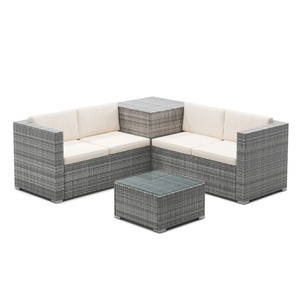 Cindy, Rattanlounge SAN MARINO grau, Rattanlounge SAN MARINO grau/beige