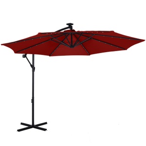 undefined, Sonnenschirm Ampelschirm BAY mit LED 300 cm rot