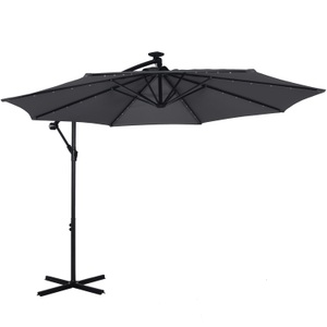 undefined, Sonnenschirm Ampelschirm BAY mit LED 300 cm anthrazit