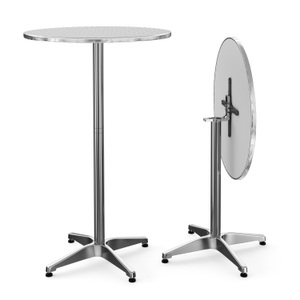 Peggy, XXL Alu Bistrotisch Stehtisch 70 cm höhenverstellbar, Bistrotisch Stehtisch XXL Alu rund 70 x 72-112 cm