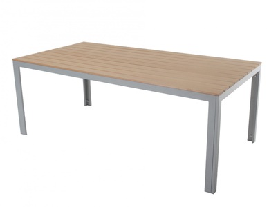Chen Poly, Tisch Polywood 200x100 cm braun, Gartentisch KAVO 200 x 100 cm braun
