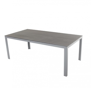 Chen Poly, Tisch Polywood 200x100 cm grau, Gartentisch KAVO 200 x 100 cm grau
