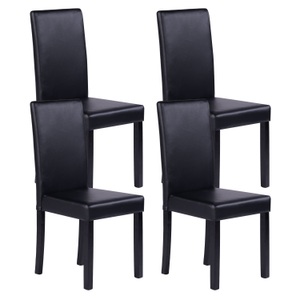 Lily - Betten, Esszimmerstuhl Harry schwarz im 4er-Set, Esszimmerstuhl Leder NICK 4er Set schwarz