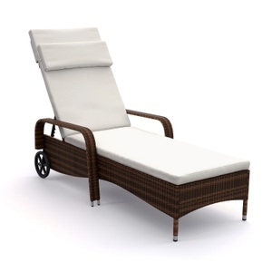Mark Sunl, Rattan Gartenliege MAYA braun, Liegestuhl Rattan MAYA braun