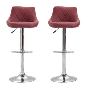 R - Barhocker, Barhocker Jasper burgunderrot im 2er-Set, Barhocker JASPER 2er Set burgunderrot