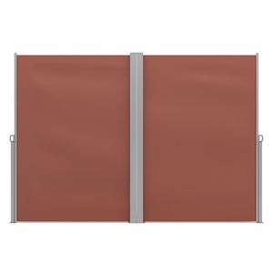 R - Seitenmarkisen, Doppelseitenmarkise 200 x 600 cm braun, Doppelseitenmarkise 200 x 800 cm braun