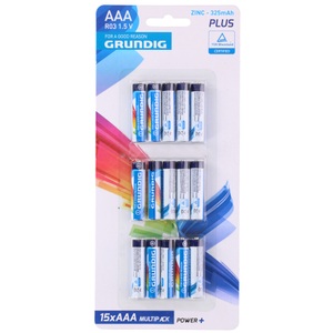 ED NL, Grundig AAA Batterien 15er Set, Batterie AAA GRUNDIG Power Plus 15 Stk.