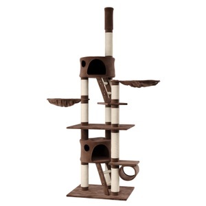 R - cat trees, Katzenkratzbaum deckenhoch 240 - 260 cm braun, Katzenbaum FELIX 240 cm braun